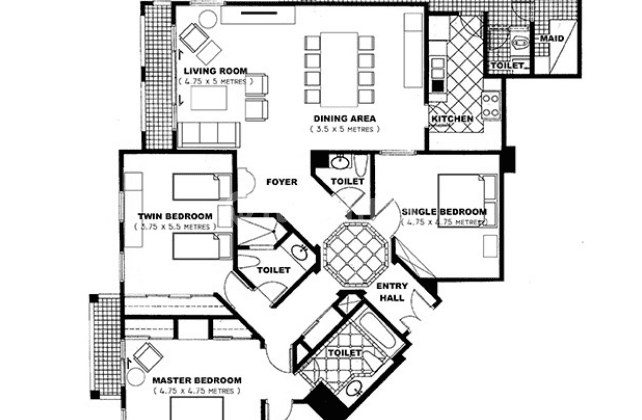 Apartment 2+1 Bedroom Fully Furnished View Golf Dekat Jis Dan Pim 1