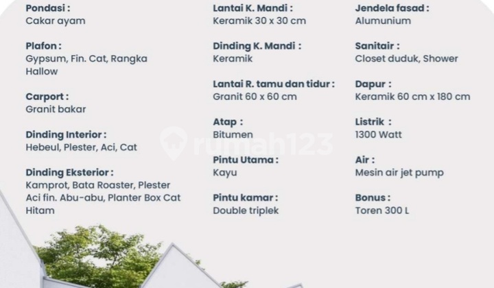 Rumah Dua lantai di pondok petir harga satu lantai dekat unpam 9