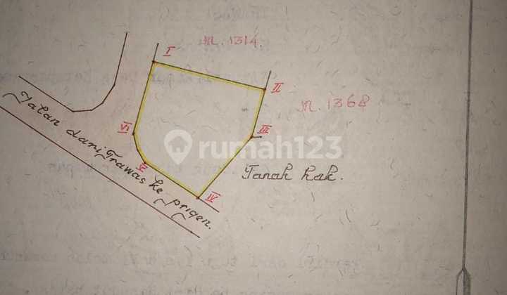 Tanah di Trawas ketapanrame 843 m2 SHM nol jalan 1