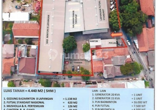 Gor Sport Center Luas Nyaman Strategis di Bekasi Barat