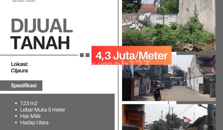 Tanah kavling dijual cepat di Cijaura Buahbatu Kota Bandung
