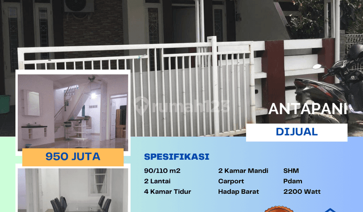 Dijual Rumah 900 Jutaan Akses Jalan 2 Mobil di Antapani Langka 1