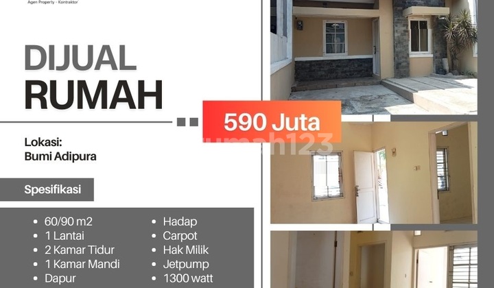 Jual rumah 500 jutaan di Cluster Bumi Adipura Gedebage Bandung 1