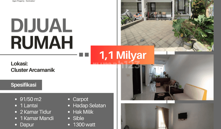 Jual Cepat Rumah Minimalis Strategis di Cluster Arcamanik Bandung 1