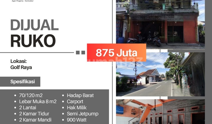 Ruko di Golf Raya Ujungberung, Bandung - Strategis 800 Jutaan