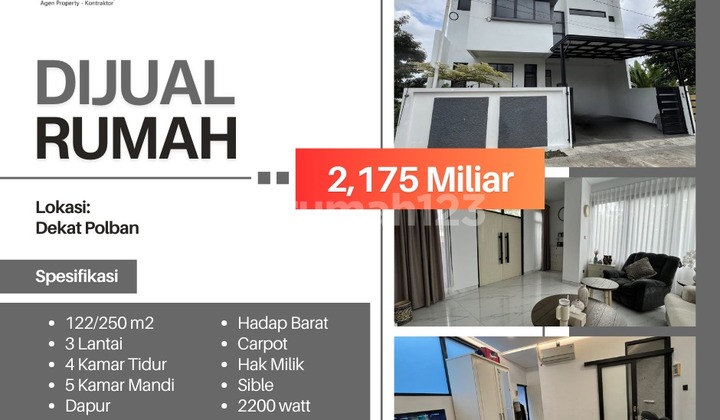 Rumah modern minimalis 3 lantai dekat POLBAN Ciwaruga Parongpong