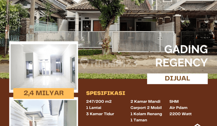 Rumah Dijual Strategis di Gading Regency Soekarnohatta Bandung 1