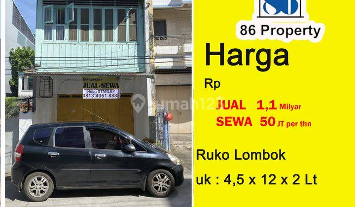 Disewakan ruko jl lombok dkt jl irian dan sulawesi , lembeh 1