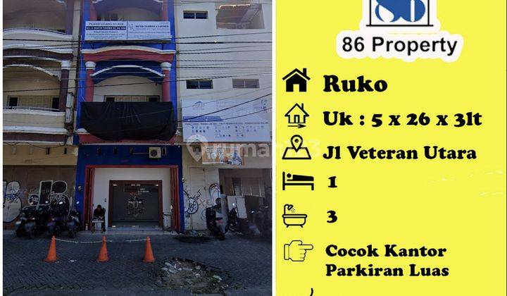 Disewakan Ruko 3 lantai di Veteran Utara dkt salahutu , dan latimojong 1
