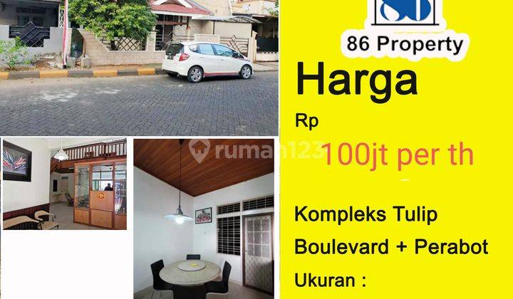 Disewakan Rumah di Jalan Boulevard Kompleks Tulip Panakukkang dkt jl pengayoman , pettarani , adyaksa , bau mangga , lengkap perabot