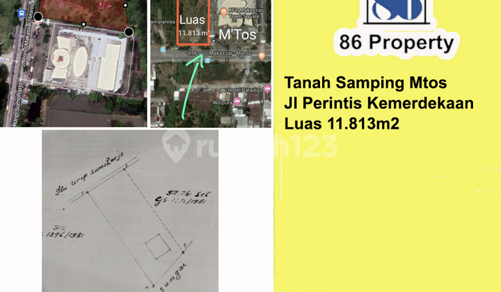 DIJUAL Tanah di Perintis kemerdekaan samping MTOS luas 1,1 Ha 1