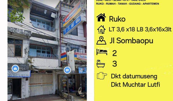 Jual Ruko Sombaopu Dkt Jl Muchtar Lutfi Dan Jl Sombaopu 1