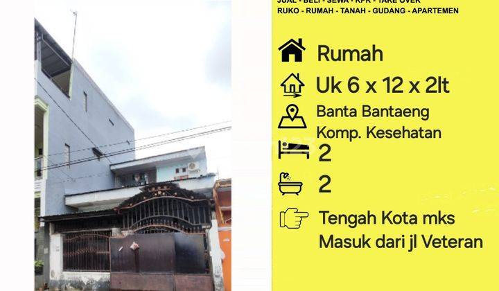 Dijual Rumah Jl Banta Bantaeng Masuk Dari Jl Veteran Selatan Kompleks 1