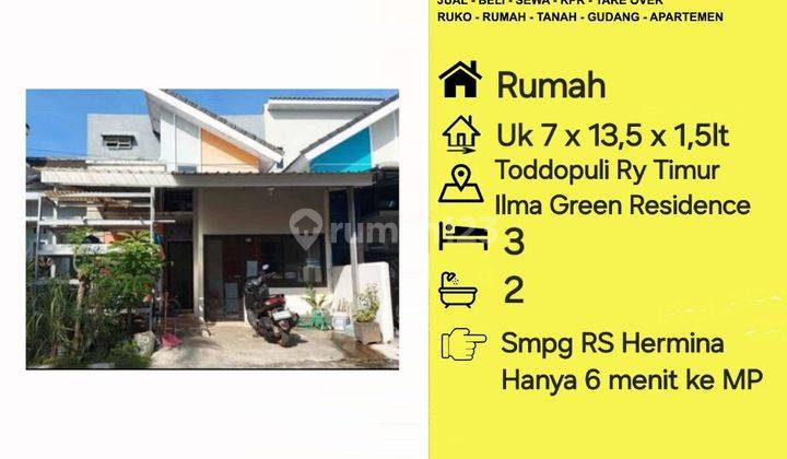 Jual Rumah Ilma Green Residence Jl Toddopuli Raya Timur Dkt Mp 1