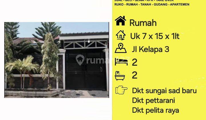 Jual Rumah Jl Kelapa 3 Dkt Sungai Saddang , Pelita Raya , Tengah Kota 1