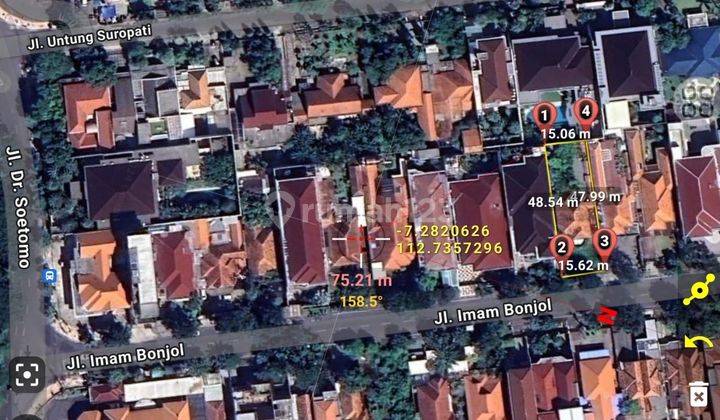 RUMAH HITUNG TANAH LOKASI LANGKA DI IMAM BONJOL DIMENSI 16X48.5 METER DEKAT KE KARTINI, WR SUPRATMAN, DIPONEGORO 2