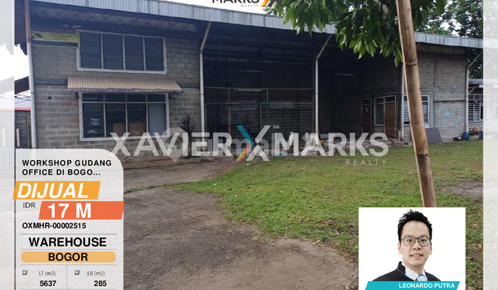 Ex Warehouse Workshop on Cileungsi Jonggol Main Road, Mekarsari District, Land Area 5637M2 Building 285m2