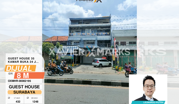 Guest House aktif 24 jam dengan 35 kamar lokasi di pusat kota area Bubutan luas 432m2 (3 ruko) Guest House aktif 24 jam dengan 35 kamar lokasi di pusat kota area Bubutan luas 432m2 (3 ruko)