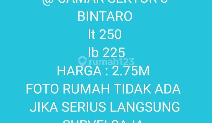 Bu ! Rumah Murah Hitung Harga Tanah Di Camar Sektor 3 Bintaro  1