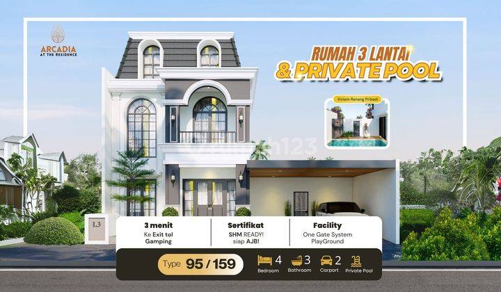 Dijual Rumah Mewah Kolam renang dan  Attic Room Dekat kampus UMY Gamping 1