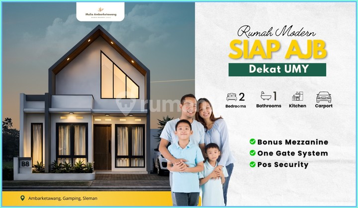 Rumah di Sleman 6 Km ke Malioboro One Gate System Villa Sejuk