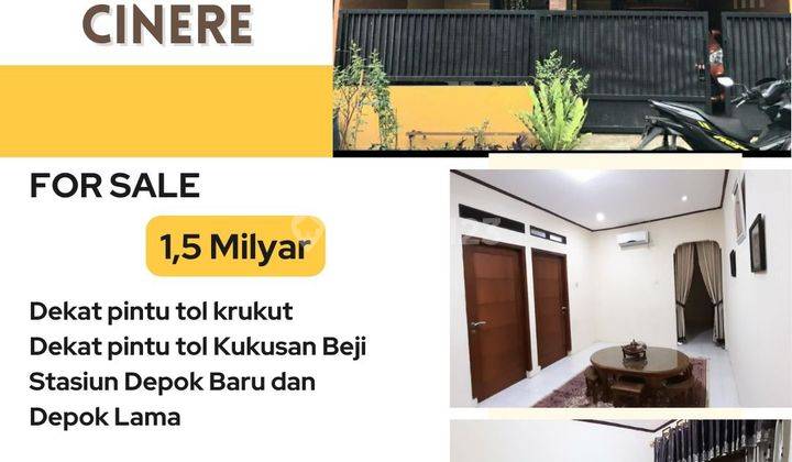 Rumah Nyaman Dalam Komplek Villa Mutiara Dekat Pintu Toll  Krukut 2