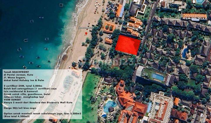 Dijual Tanah Exclusive Beachfront, Menghadap Laut di Kuta, Bali 1