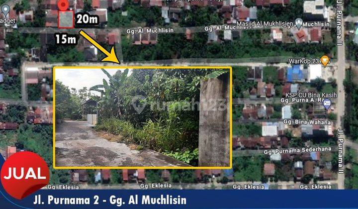 Dijual sebidang tanah Jl. Purnama 2 Gg. Al-Muchlisin, SHM 1