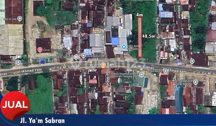 Dijual Sebidang Tanah Cocok Bangun Ruko Jl. Yam Sabran