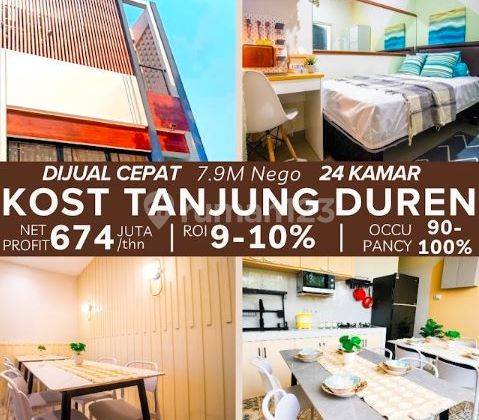 Dijual Kost 4lt di Area Premium Tanjung Duren, Roi 9 10 , Jalan Lebar 1