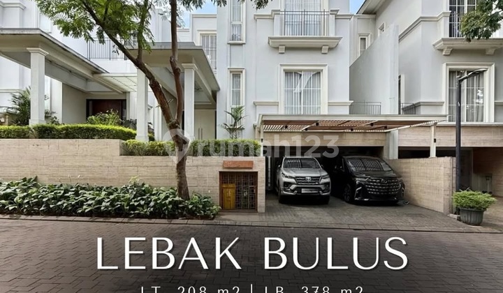 FOR SALE LEBAK BULUS DALAM TOWNHOUSE MEWAH SEMI FURNISHED One Gate System Keamanan 24 Jam Row Jalan Lebar Dekat Ke MRT ada Private Lift