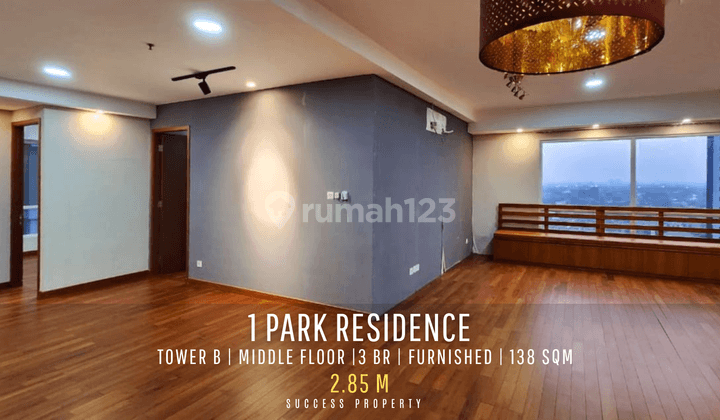 Apartment 1Park Residence 3BR Middle Floor Fully Furnished Siap Huni 1