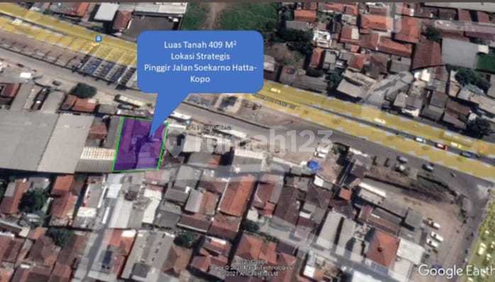 Tanah Gratis Bangunan Rumah Lokasi di Mainroad Kopo Soetta