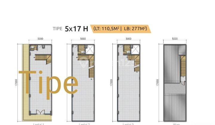 Ruko Baru 3 Lantai. Area Summarecon Karawang. Luas 277m2. Dua Ruko Gandeng.77 M 2