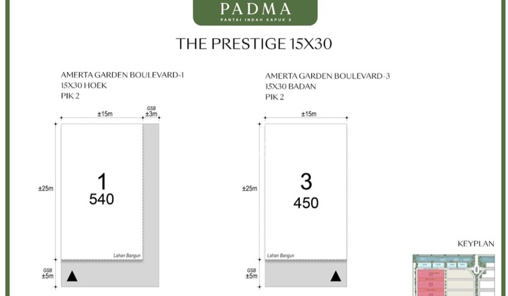 Padma Plot Pantai Indah Kapuk 450m2 Prime Location