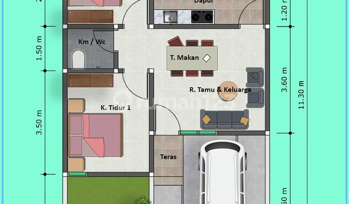 RUMAH MURAH BANTUL KASIHAN DALAM CLUSTER EKSKLUSIF ROW JALAN 6 M
