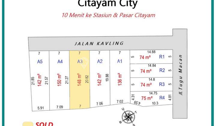 Dekat Tugu Macan, Tanah Kapling Pinggir Jalan Aspal Cocok Untuk Ruko 5