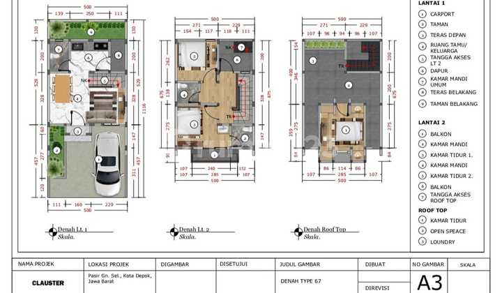 Rumah inden 3 lantai harga promo untuk cash only 80 jutaan di Cimanggis Depok 2