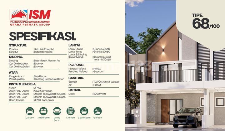 Rumah Baru Scandinavian Graha Permata Ledug Dekat Ke Margono