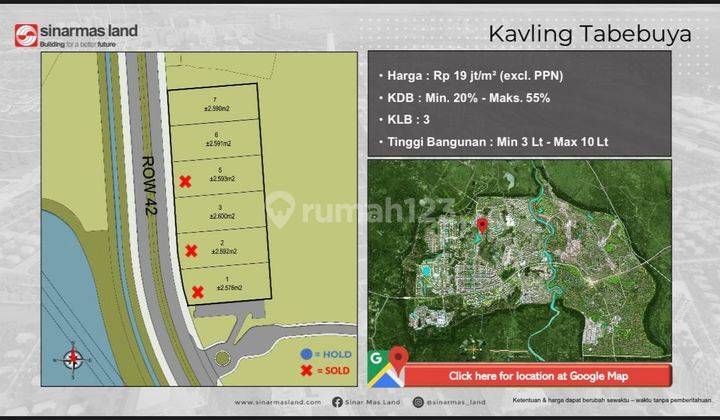 Dijual Kavling Tabebuya 2.590 Ha Lokasi Strategis Di Pagedangan, Tangerang, Banten 1