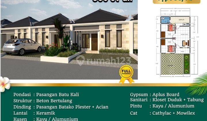  Rumah Murah Tabanan Type 38/72 Unfurnished Baru SHM - Sertifikat Hak Milik di Kerambitan 1