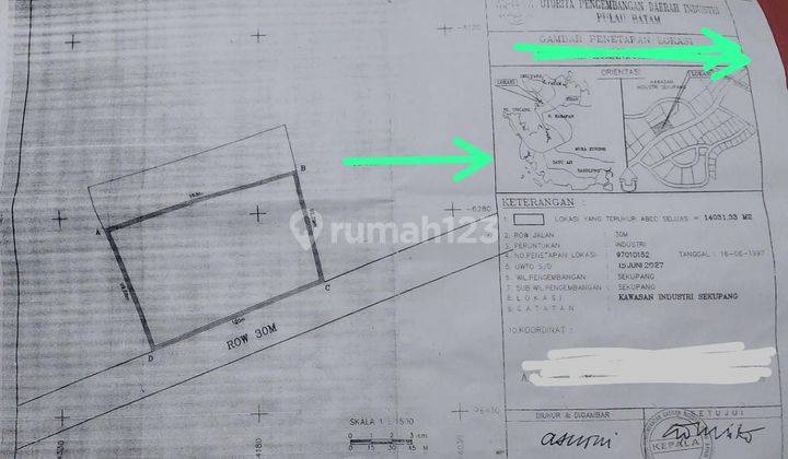 Dijual Lahan Industri di Sekupang Batam Kepulauan Riau Tanah di Jalan Besar m² 1