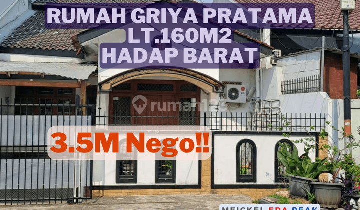 BISA KPR!! DIJUAL Rumah Griya Pratama, Lt.160m2, SHM, Hadap Barat 1