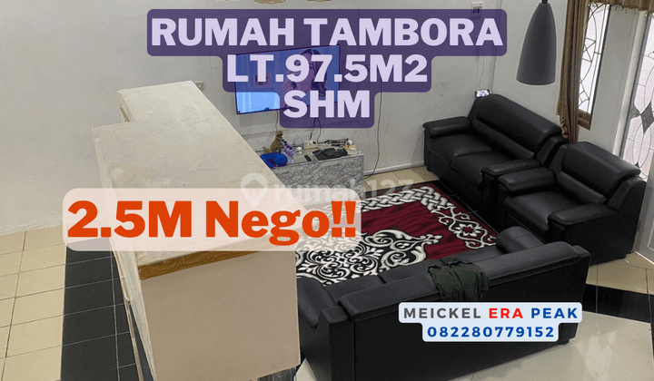 BISA KPR!! DIJUAL Rumah Tambora, Lt.97m2, SHM 1