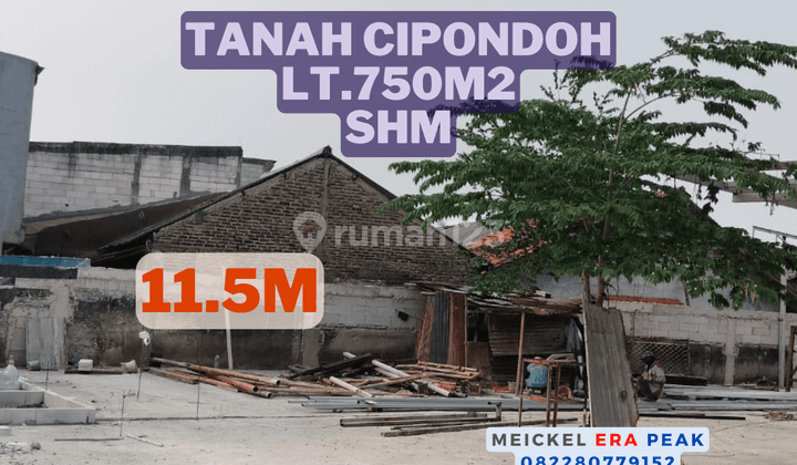 Lokasi Startegis Dijual Kavling Cipondoh, Lt 750m2, SHM 1