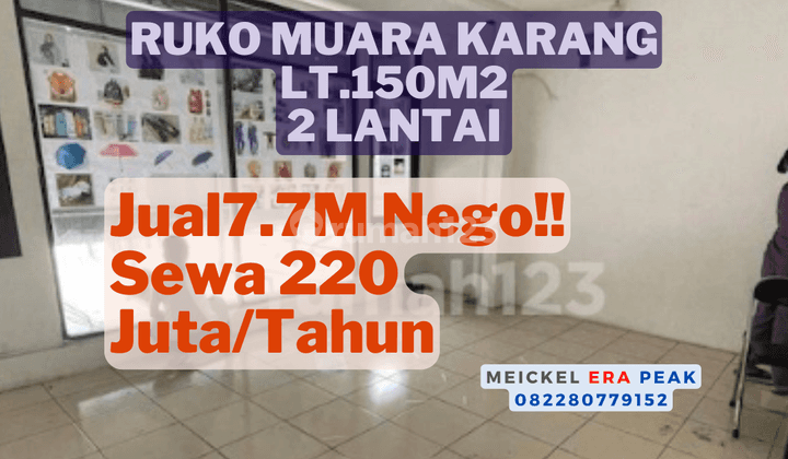 Lokasi Strategis Dijual Ruko di Muara Karang, Lt. 150m2, 2 Lantai 1