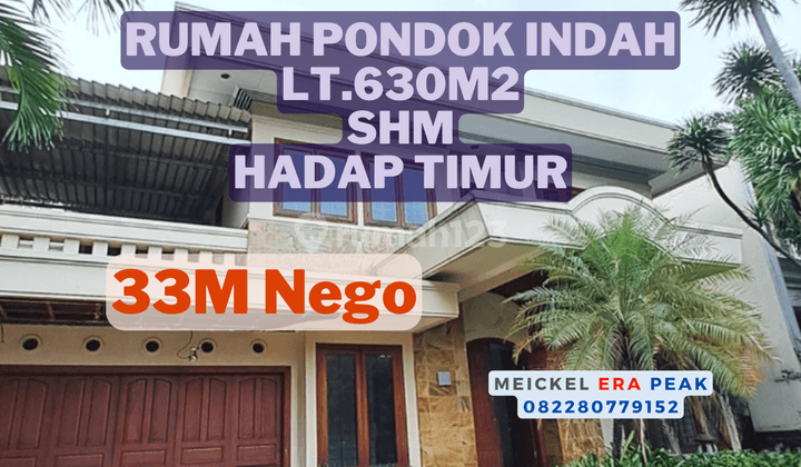 Lokasi Strategis Dijual Rumah Pondok Indah, Lt630m2, Shm, Hadap Timur 1