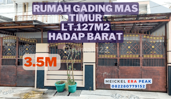 Bisa Kpr Dijual Rumah Gading Mas, Lt.127m2, Shm, Hadap Barat 1