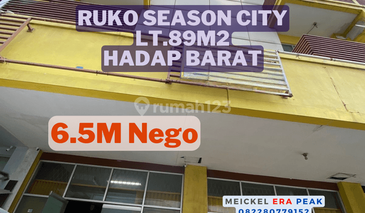 Lokasi Startegis Dijual Ruko Season City, Lt.89m2, Hadap Barat 1