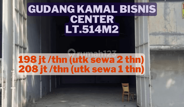 Lokasi Strategis Disewa Gudang Kamal Bisnis Center, Lt.514m2 1